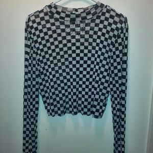 Checkered mesh shirt